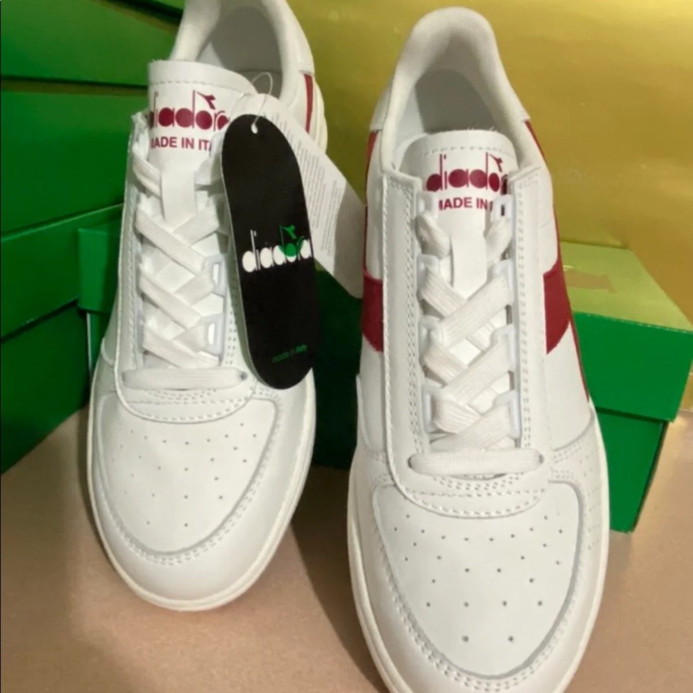 Diadora White Red pepper Sneakers Size 9